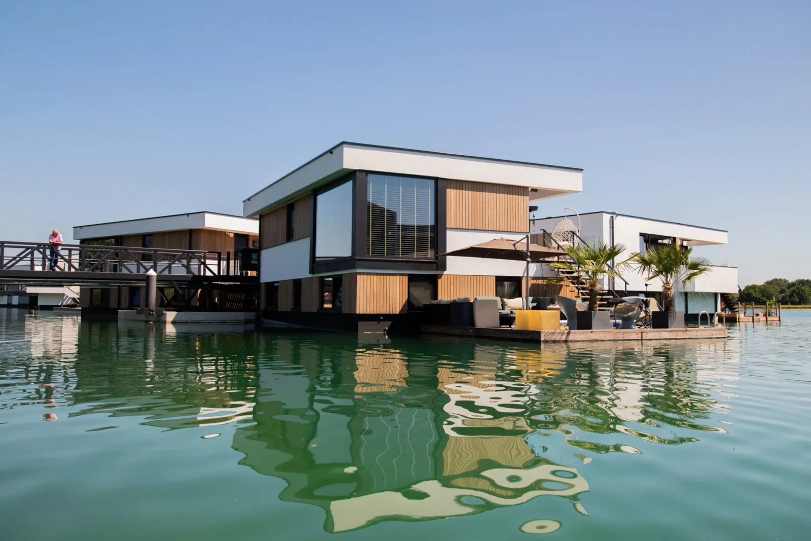 Floating villa with terrace over the water