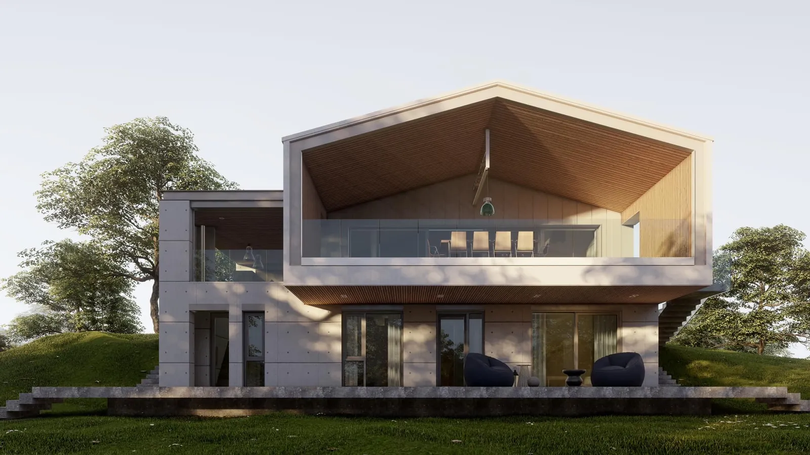 Timber family house — Design study